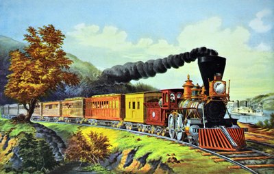 Tren Expreso Americano de N. and Ives, J.M. Currier